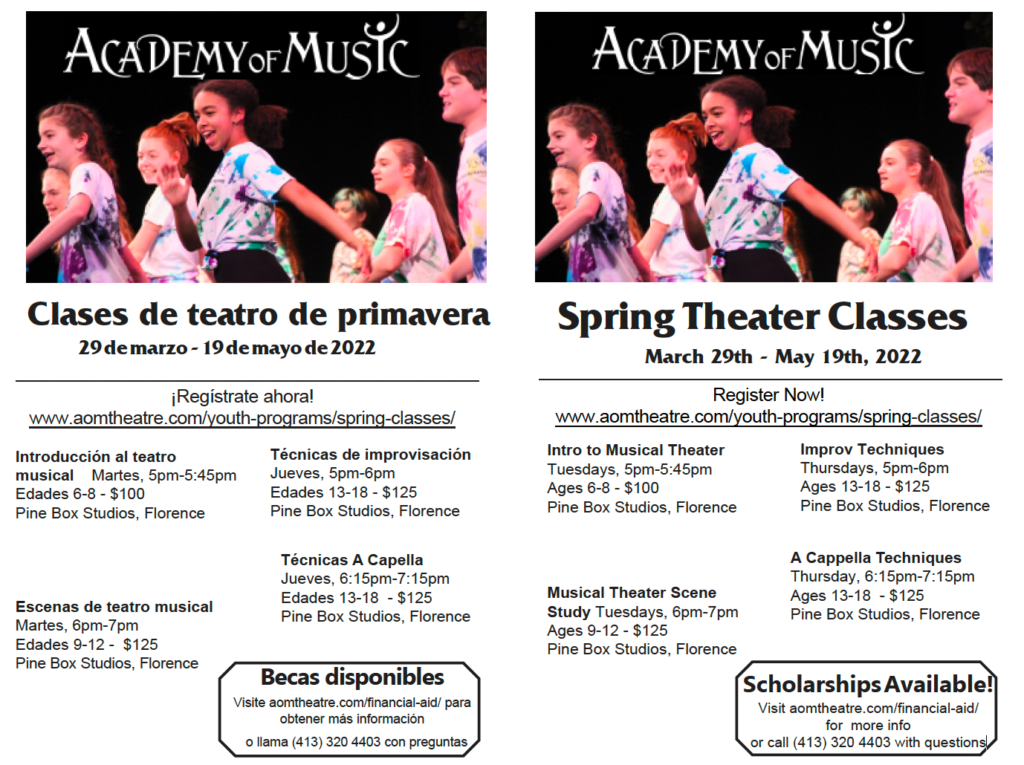 Academy of Music Spring Theater Classes, March 29th - May 19th, 2022